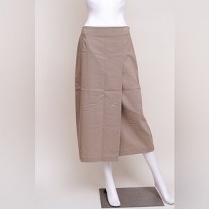 Tiramisu beige spandex stretch side zipper closure maxi skirt 8P